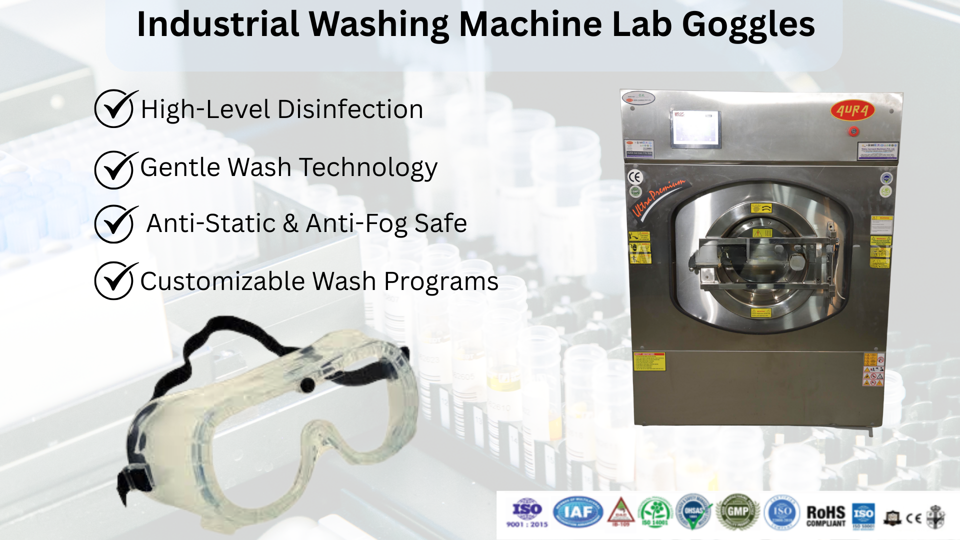 Goggles Machine Pharmaceutical-Grade Laundry Machines for Maximum Hygiene | Welco GM